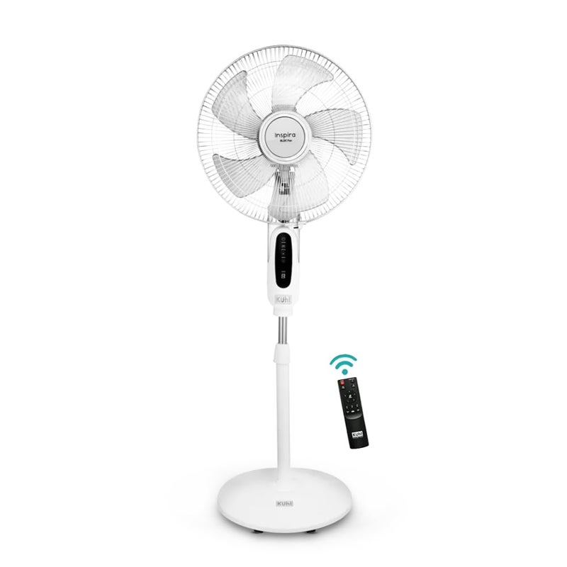 KUHL KUHL Inspira P1 400mm BLDC Pedestal Fan with Remote 5 wings Touch Screen Control Panel Height Adjustment Tilt Mechanism Swivel Function Low Noise White - Image 1
