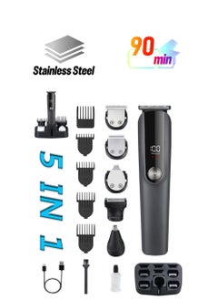 Xoopla Hair Clipper Cordless Professional 5 in 1 Hair Trimmers Beard Trimmer ,Multifunctional Mens Grooming Kit for Beard Face Nose and Ear Hair USB Rechargeable Electric Shaver for Men with Storage Base  - Image 1