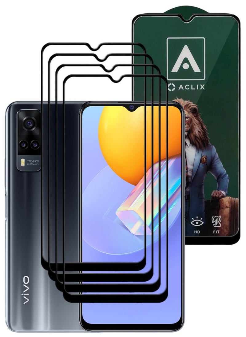 ACLIX 4 Pieces Antistatic ESD Dustproof Premium Quality High Definition Tempered Glass Screen Protector Designed For vivo Y51 (2020) - Image 1