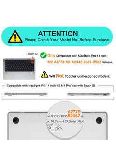 Generic Hard Shell Case Protective Snap On CoverCompatible with MacBook Pro 14 inch Case 2021-2023 Release M2 A2779 A2442 M1 Pro/Max Chip w/Touch ID/Protective Plastic Hard Shell Case (Crystal Clear)  - Image 2