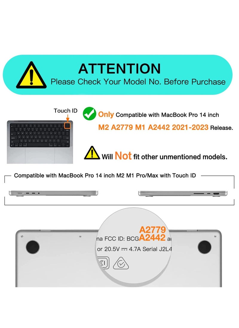 Generic - Hard Shell Case Protective Snap On CoverCompatible with MacBook Pro 14 inch Case 2021-2023 Release M2 A2779 A2442 M1 Pro/Max Chip w/Touch ID/Protective Plastic Hard Shell Case (Crystal Clear) - Image 1