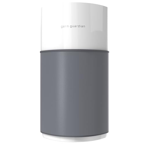 GermGuardian AirSafe+ XL Air Purifier for Home, 360° True HEPA Filter, UV-C Light, Air Quality Monitor, For Large Rooms Up to 1680 Sq Ft, Removes Smoke, Dust & Pet Dander, Gray/White, AC3200 - Image 1