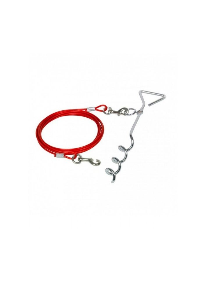 duvo Plus Duvo Tie Out Stake With Rope Red (40cm) - Image 2