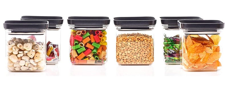 Kitchwell Air Tight Containers for Kitchen Organizer Storage Set | Square Airtight Storage Jar and Container Organizer | Plastic Kitchen containers Set | Home and Kitchen Storage Boxes (500 ML, 06) - Image 3