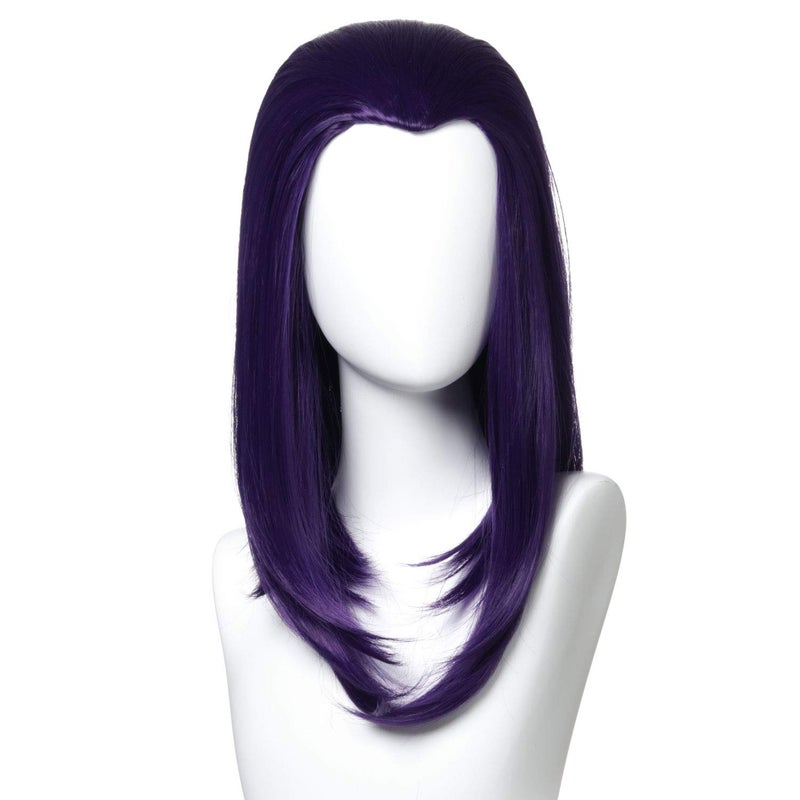 Qaccf 14 inches Shoulder Length Bob Halloween Cosplay Women Wig with Widows Peak Purple
