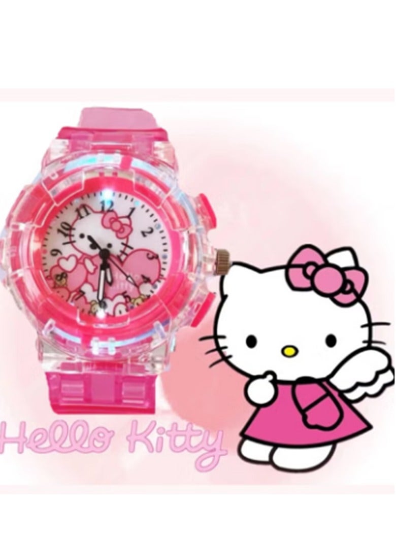 Hello Kitty Children's colored luminous cartoon watch - Image 1