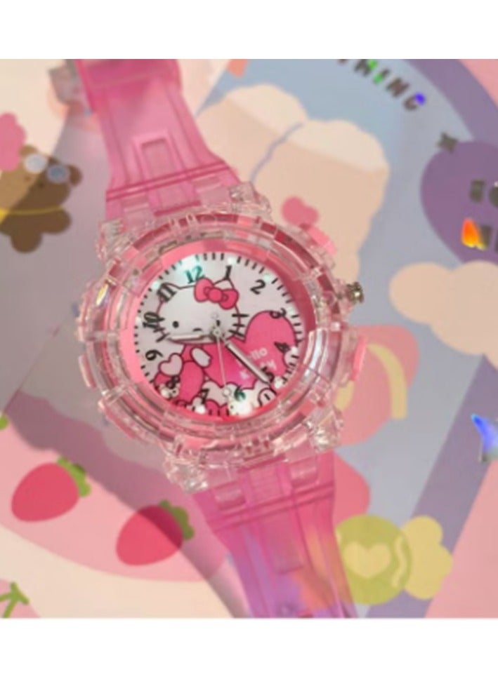 Hello Kitty Children's colored luminous cartoon watch - Image 2