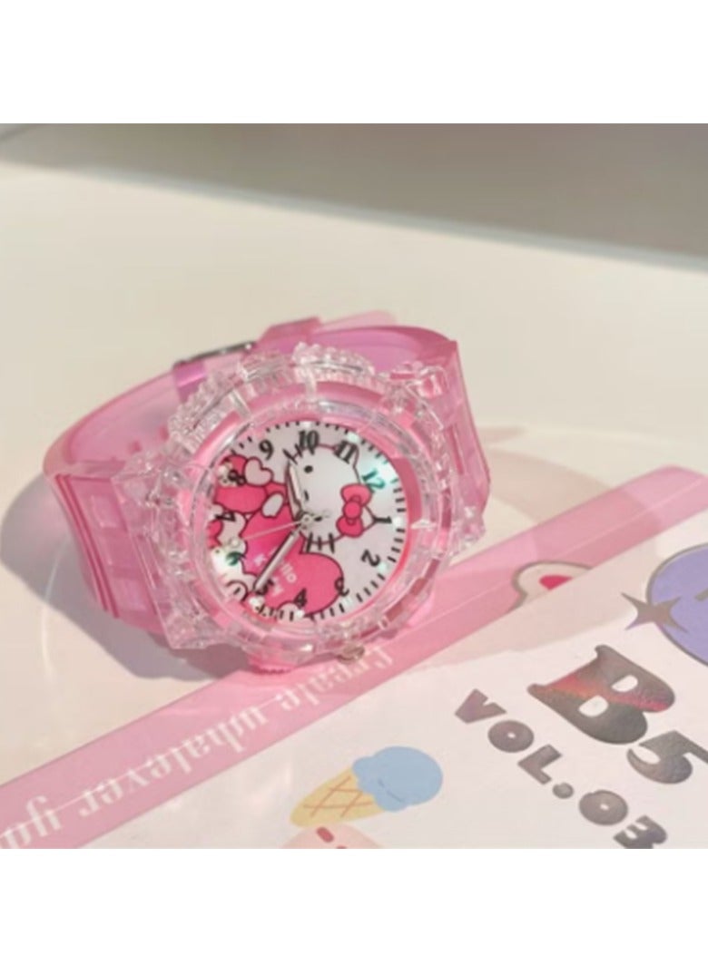 Hello Kitty Children's colored luminous cartoon watch - Image 4