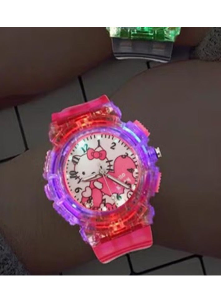 Hello Kitty Children's colored luminous cartoon watch - Image 5