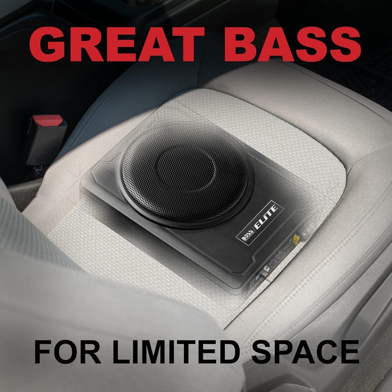 BOSS Audio Systems SLIM8 Elite Series 8 Inch Powered Car Subwoofer - Low Profile with Remote Control - Image 2