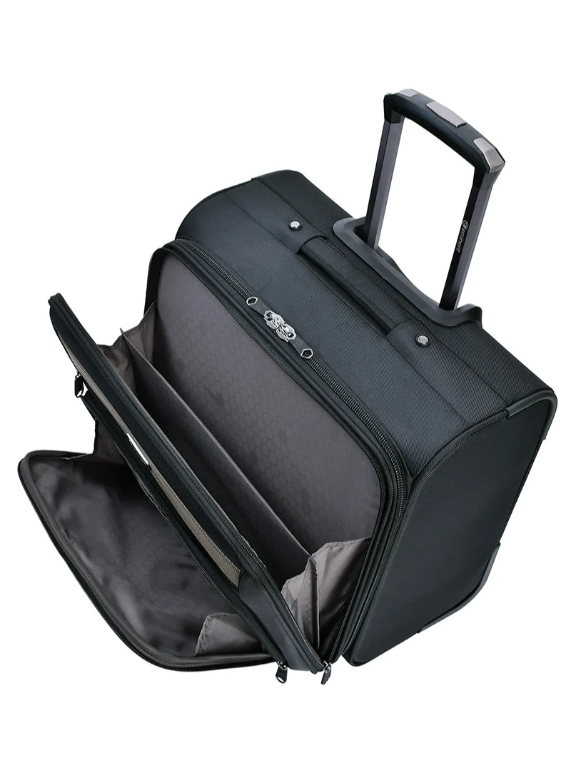 eminent Water Repellent Multi Compartment Unisex Pilot Case Trolley for Business Travel and Office V135 Black