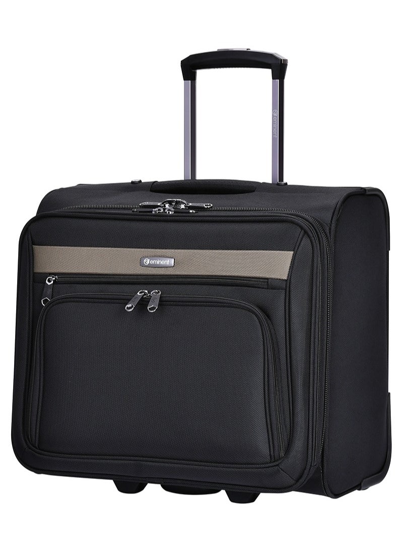 eminent Water Repellent Multi Compartment Unisex Pilot Case Trolley for Business Travel and Office V135 Black  - Image 1
