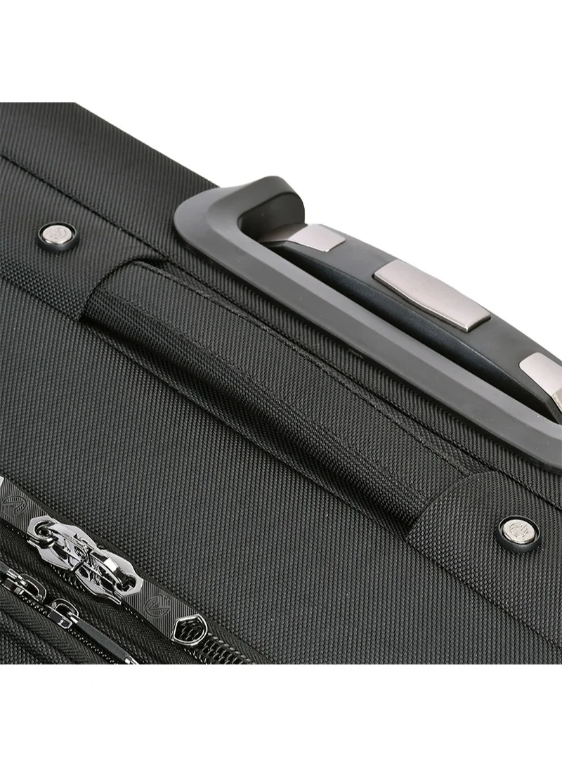 eminent Water Repellent Multi Compartment Unisex Pilot Case Trolley for Business Travel and Office V135 Black