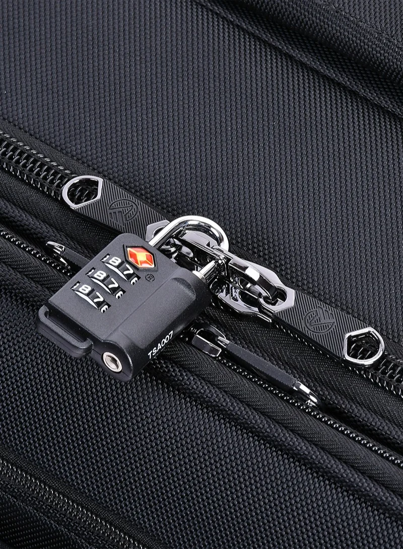 eminent Water Repellent Multi Compartment Unisex Pilot Case Trolley for Business Travel and Office V135 Black