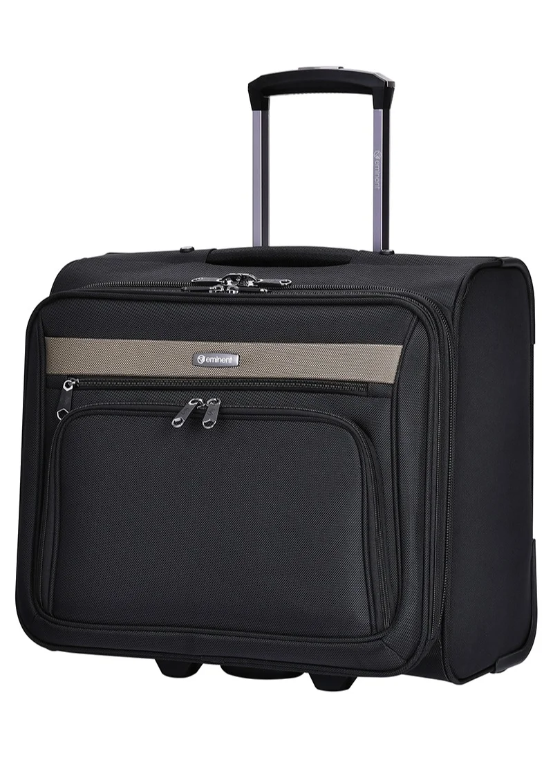 إيمينينت Water Repellent Multi Compartment Unisex Pilot Case Trolley for Business Travel and Office V135 Black