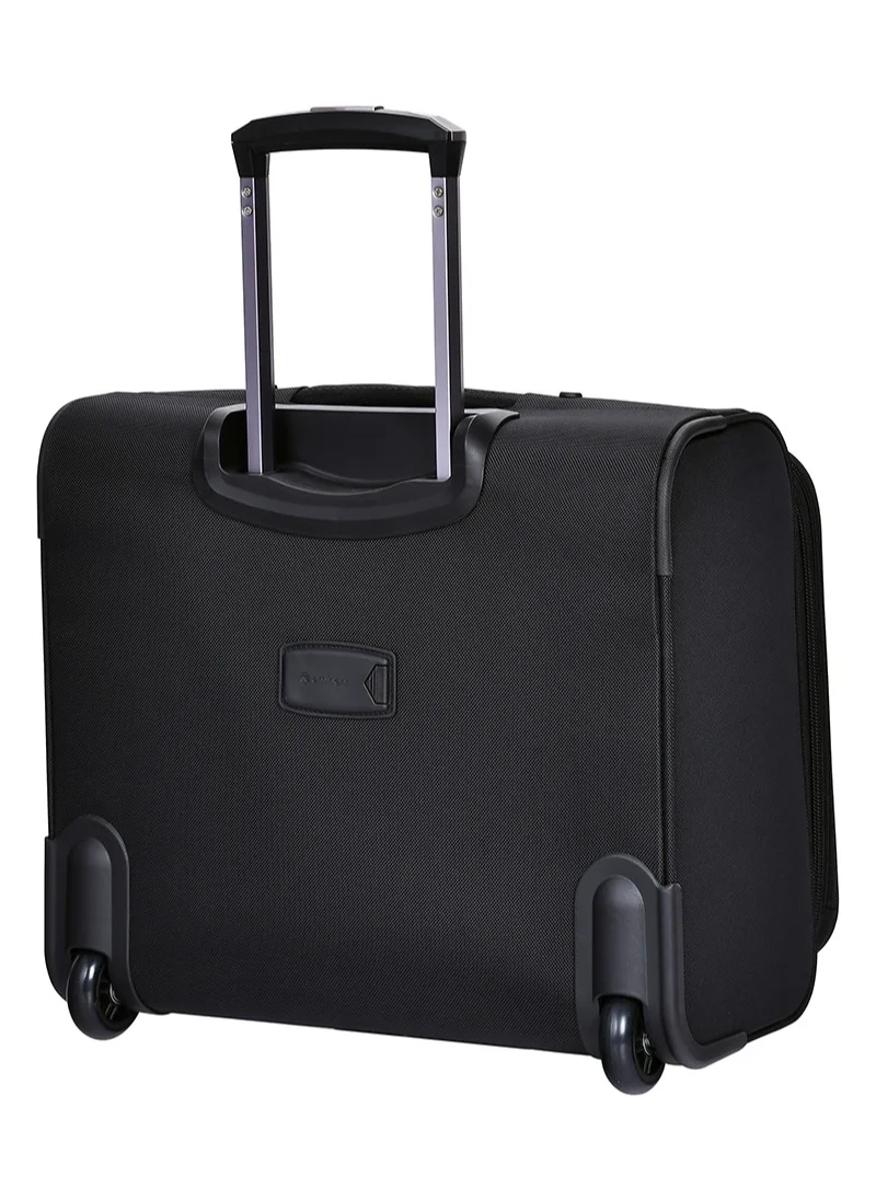 eminent Water Repellent Multi Compartment Unisex Pilot Case Trolley for Business Travel and Office V135 Black