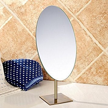 GURUN Large Oval Tabletop Vanity Mirror 7x12 Antique Brass Luxuries Makeup Mirror with Stand for Jeweller's M2017 - Image 2