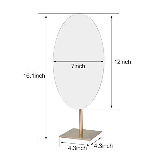 GURUN Large Oval Tabletop Vanity Mirror 7x12 Antique Brass Luxuries Makeup Mirror with Stand for Jeweller's M2017 - Image 3