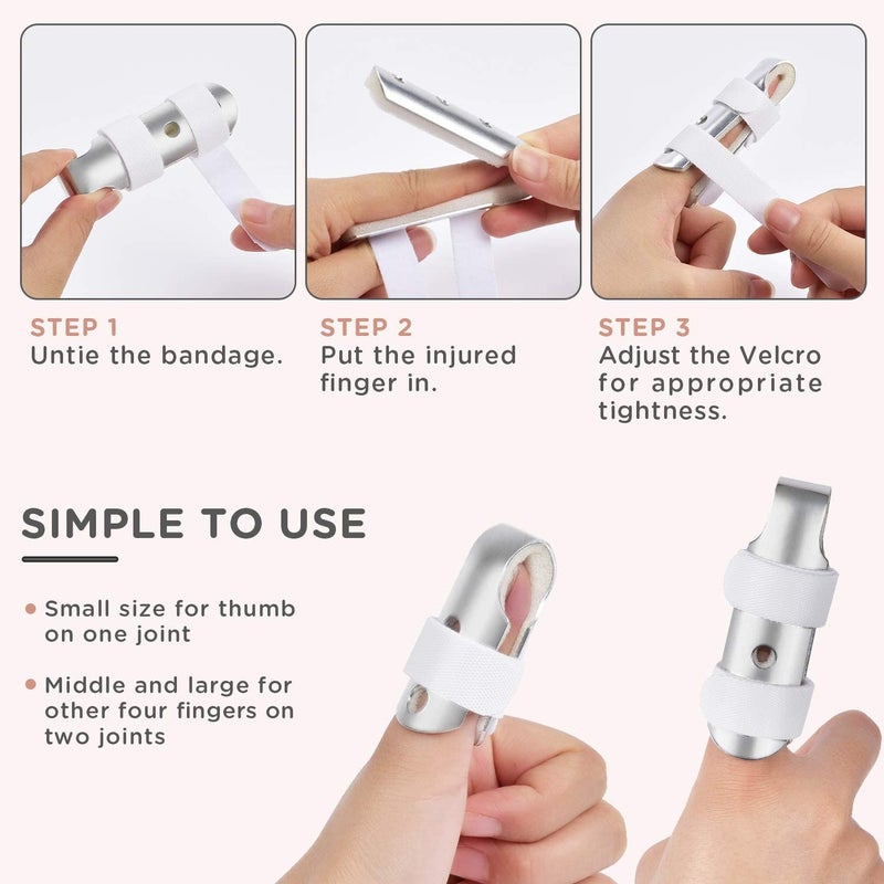 Sopito Finger Splint, 7PCS Finger Support Brace Stabilizer for Straightening Arthritis Knuckle Immobilization - Image 4