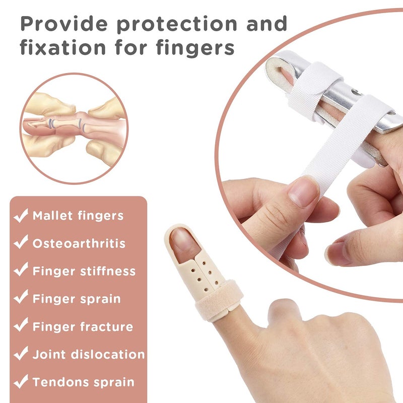 Sopito Finger Splint, 7PCS Finger Support Brace Stabilizer for Straightening Arthritis Knuckle Immobilization - Image 2