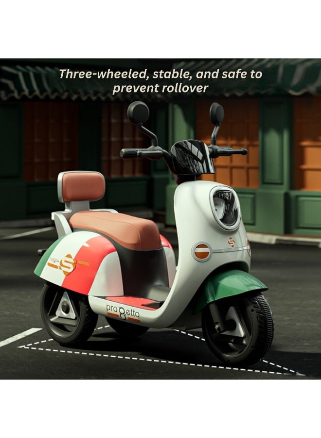 IBAMA Electric 3-Wheel Ride On Motorcycle for Kids (2–8 Years) | Rechargeable Battery Sports Bike with Lights & Music | Orange - Image 5