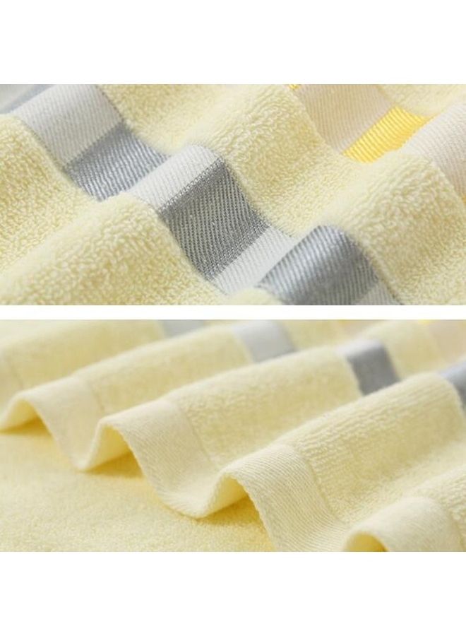 NIBEMINENT Large Pure Cotton Bath Towel Beige 35X24X3cm - Image 2