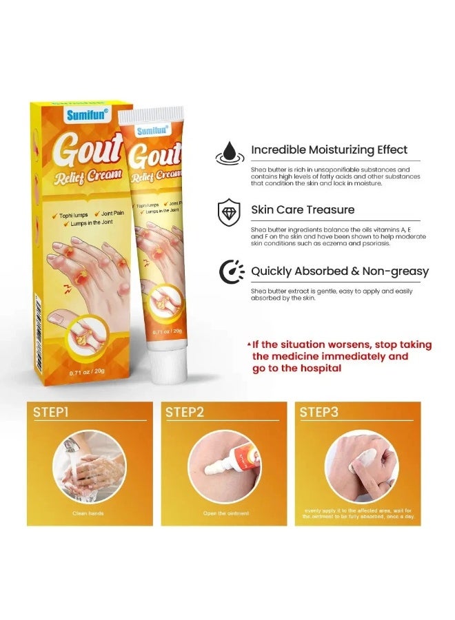 Sumifun Gout Relief Cream 20g, Treat Bunion Hallux Valgus Corrector Pain Relief Ointment Foot Toe Swelling Ache Plaster. - Image 4