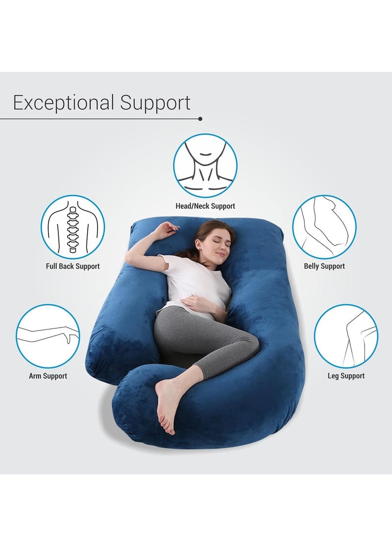 Arabest Pregnancy Pillow, 58'' inches Long Maternity Pillow, G Shape Full Body Support, Removable and Washable Velvet Cover Complete Support for Back, Hips, Legs, Belly  - Image 2