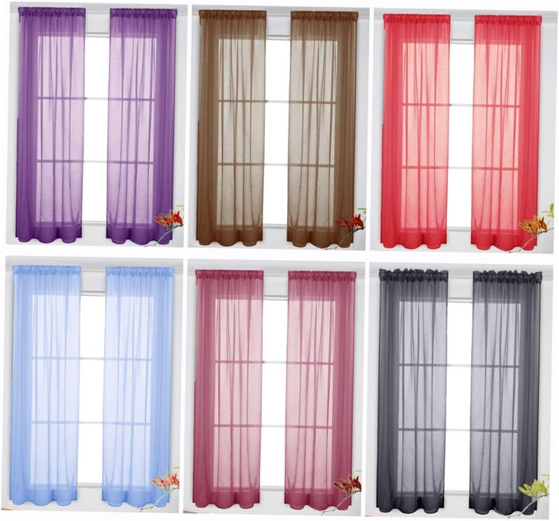 ABOOFAN Green Sheer Voile Curtains Window Screen Tulle Privacy Window Treatments 100x200cm Home Decor Elegant Lightweight - Image 1