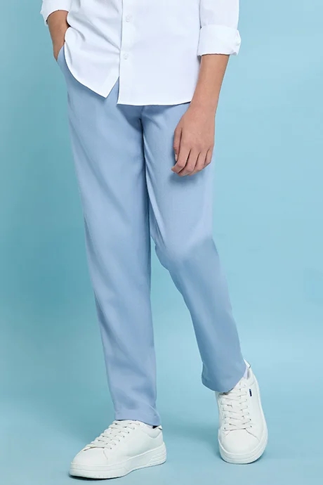 R&B Solid Pants with Button Closure