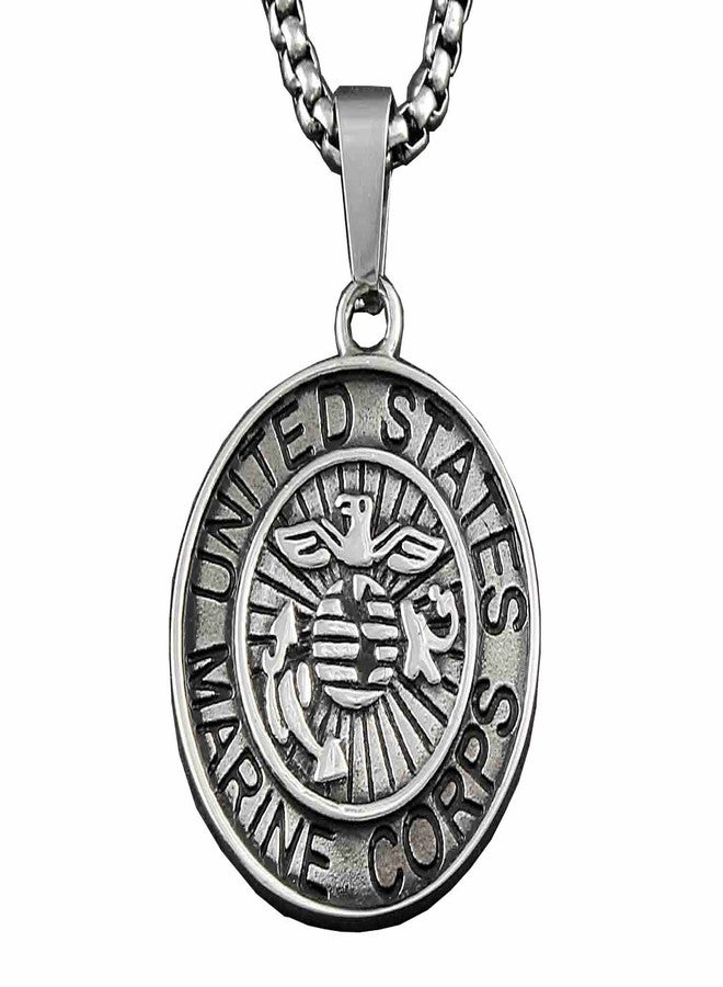 vogueteen Titanium Stainless Steel Military USMC Marine Corp Pendant Necklace + Gift Boxed - Image 3
