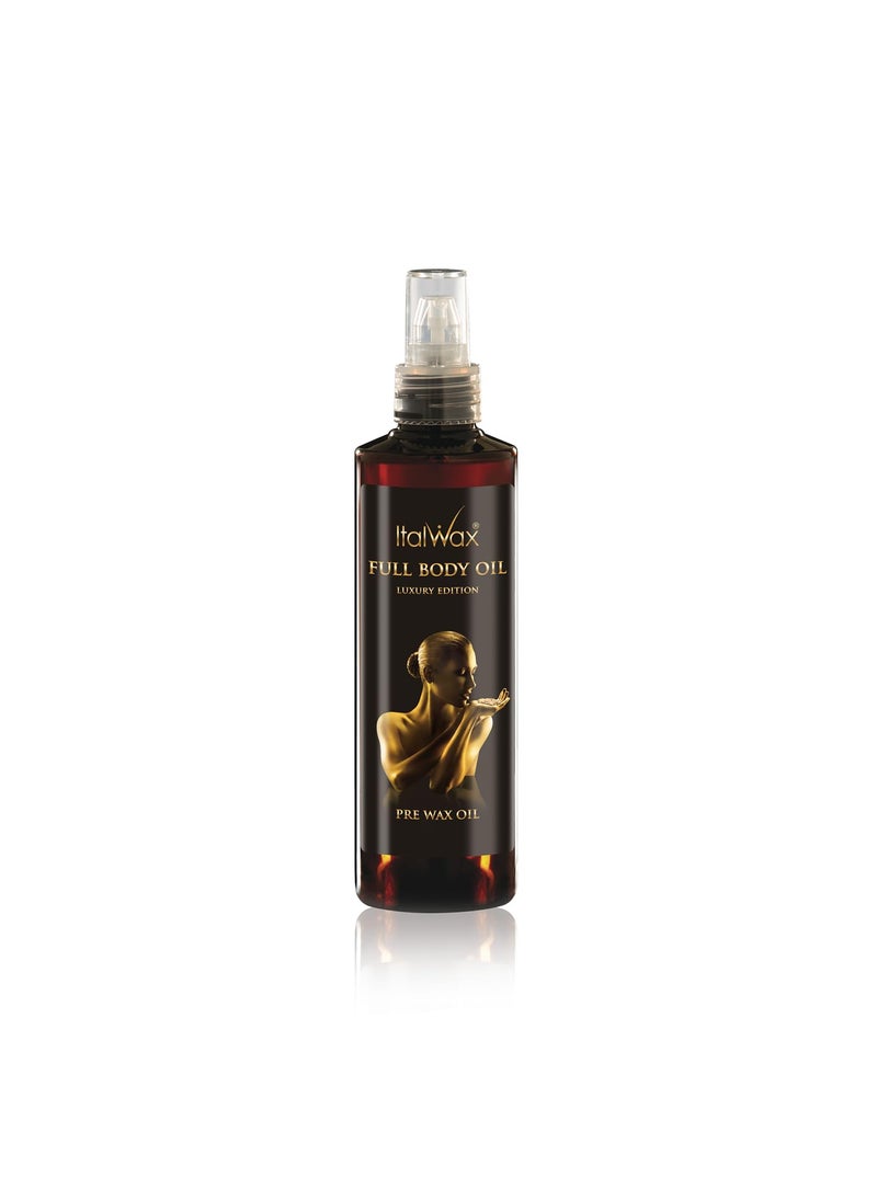 ItalWax - Italwax Luxury Full Body Oil  250ml  845floz  Prepare the skin for the waxing procedure  Guarantees easy wax application - Image 1