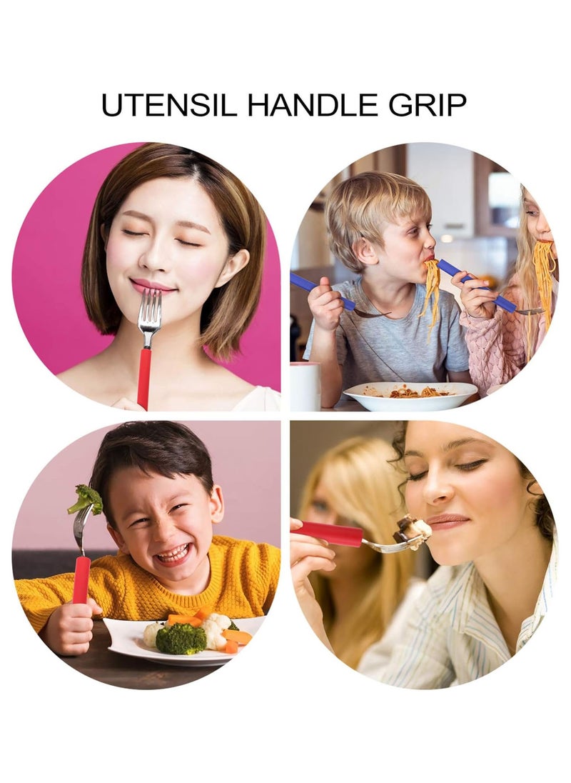 6pcs Foam Tubing Utensil Padding Handles Grips Cutlery Gripping Tool Spoon Fork Round Sponge Handle Sleeve for Disabled Elderly