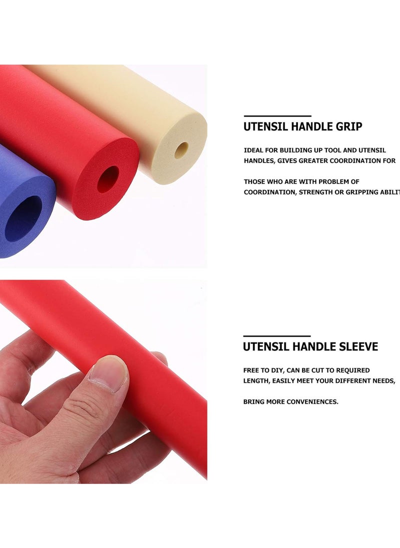 6pcs Foam Tubing Utensil Padding Handles Grips Cutlery Gripping Tool Spoon Fork Round Sponge Handle Sleeve for Disabled Elderly