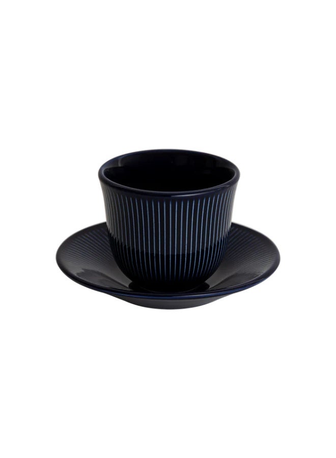 Loveramics Brewers 150ml Embossed Porcelain Tasting Cup With 13cm Plate Cobalt