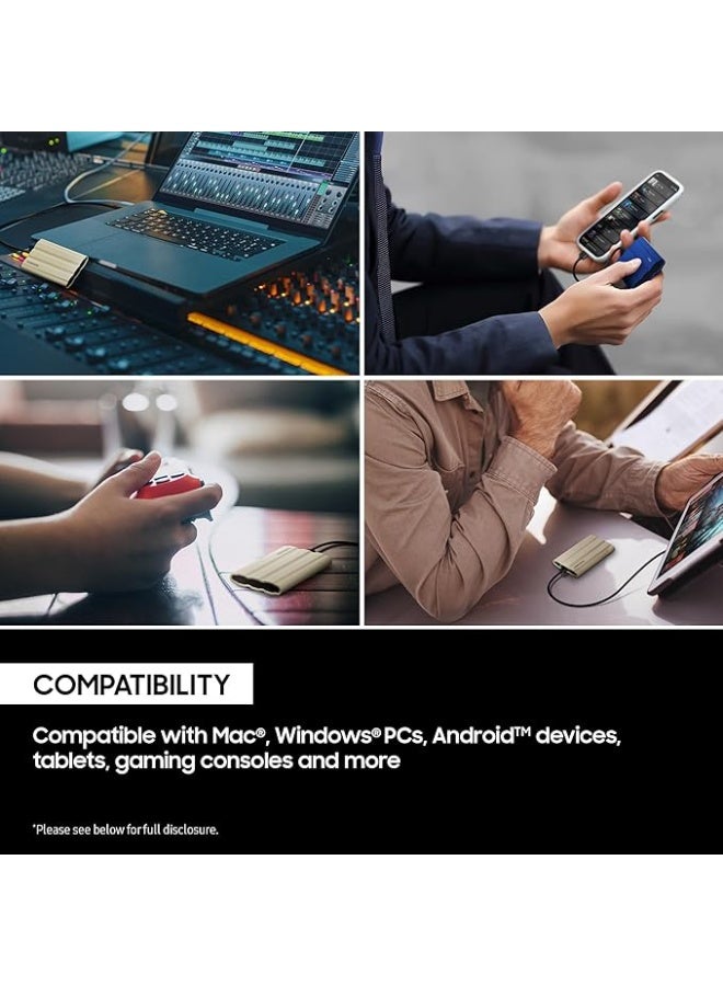 sam T7 Shield 1TB Portable External SSD, USB 3.2 Gen2 Interface (10 Gbps), Read/Write Speeds Up to 1050/1000 MB/s, AES 256-bit Encryption, Rugged, IP65 Dust & Water Resistant, Beige - Image 4