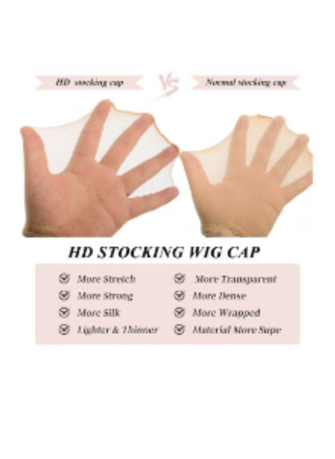 Generic - Stocking Wig Caps, 4 Pieces Of Invisible Breathable Ultra-thin Stretch Stocking Caps For Lace Front Wigs - Image 1