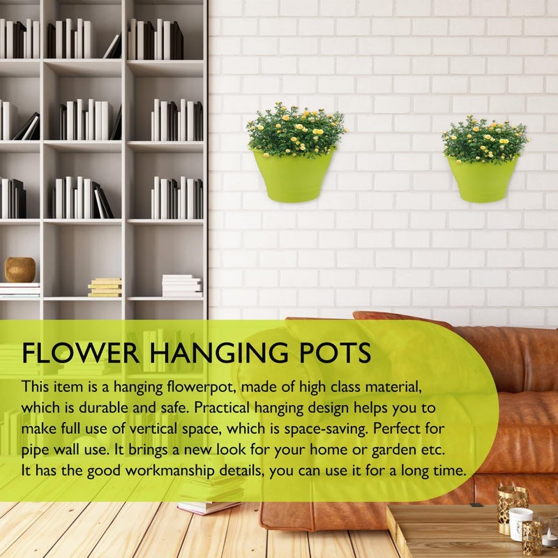 Balacoo 2 Pcs Hanging Wall Planters for Balcony Green Vertical Pipe Mounted Containers - Image 5