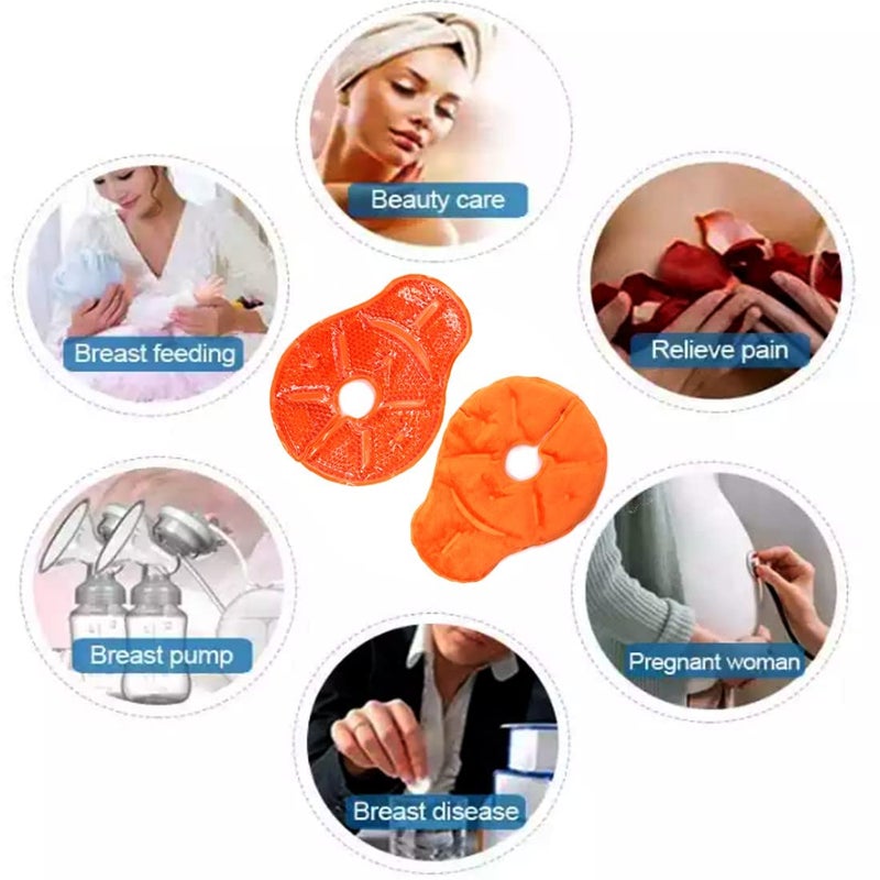 coldchill Reusable Breast Therapy Pack, Breast Ice Packs, Breastfeeding Essentials, for Breastfeeding Relief, Nursing Pain, Engorgement, Swelling Augmentation, Mastitis, Mastectomy Recovery, 2 Pack Orange - Image 5