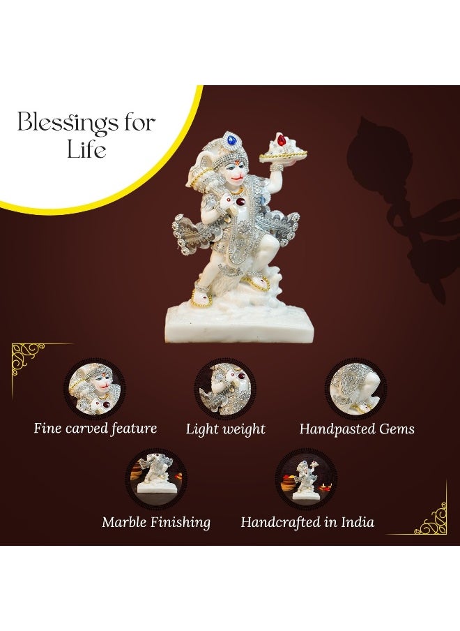 Aura Series Marble Dust Hanuman Ji Murti (8 inch, Medium Size) | Gemstone Zircon Studded Lord Hanuman Idol for Home Decor | Resin Bajrangbali for Puja | Bahubali Hanuman with Gada - pzsku/ZFCC5C95CCB37435B85DAZ/45/_/1735648268/0e91b886-0a7e-4385-bd73-45239644f5ee