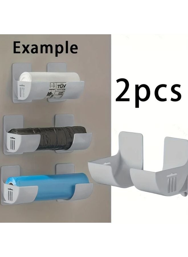 Grey 2pcs Adjustable No Drill Kitchen Storage Rack Plastic Organizer Box - Image 1