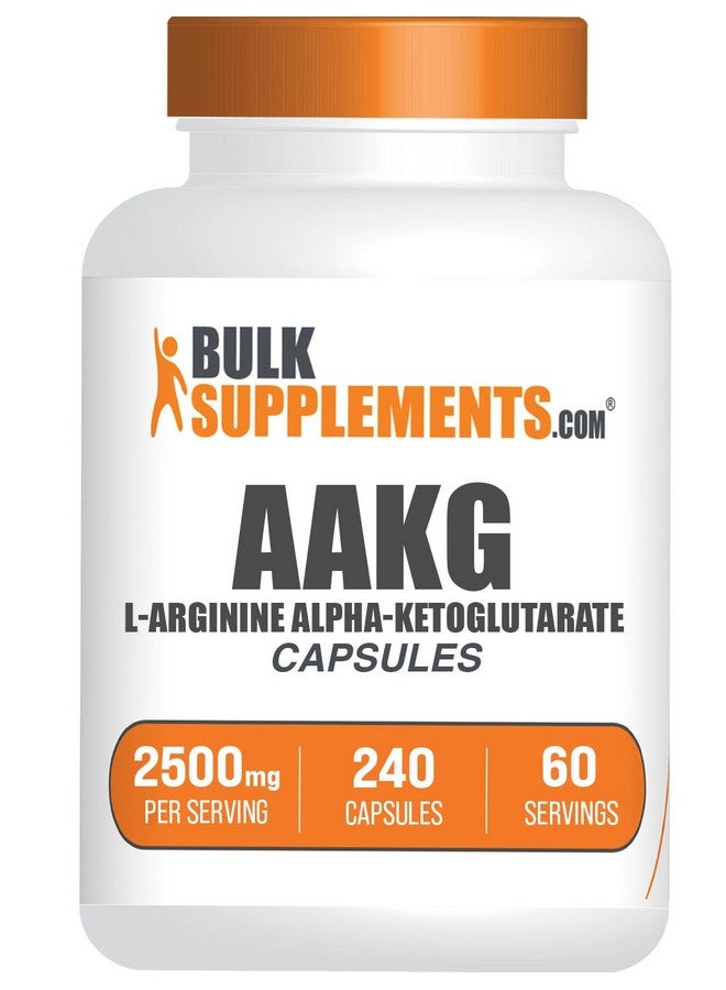 BulkSupplements.com AAKG Capsules - Arginine AKG Supplement, Nitric Oxide Supplement - Gluten Free, 4 Capsules per Serving (2500mg), 240 Count (Pack of 1) - Image 1