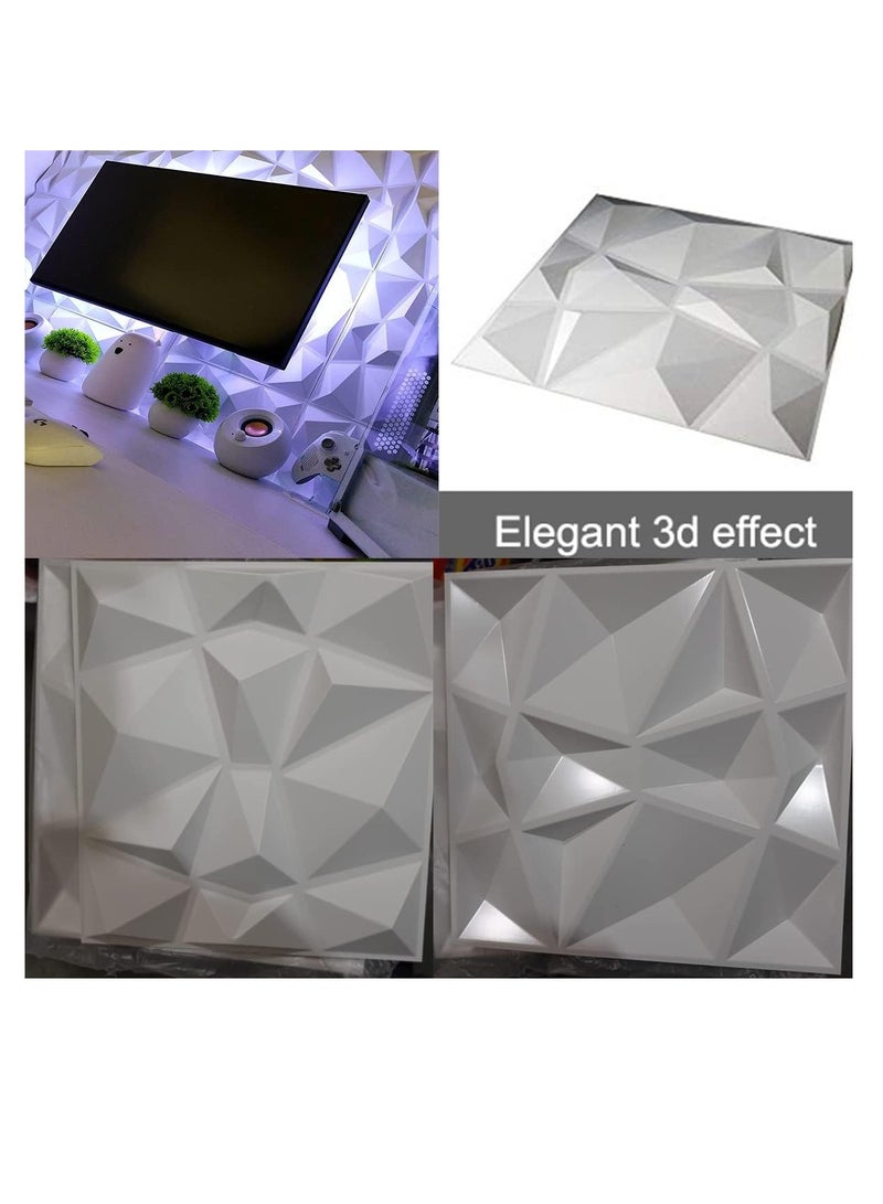 رات سو قطعة واحدة من لوح حائط ثلاثي الأبعاد بتصميم ألماسي، بحجم 30 سم × 30 سم، مناسب لتزيين المنزل والمكتب - Image 3