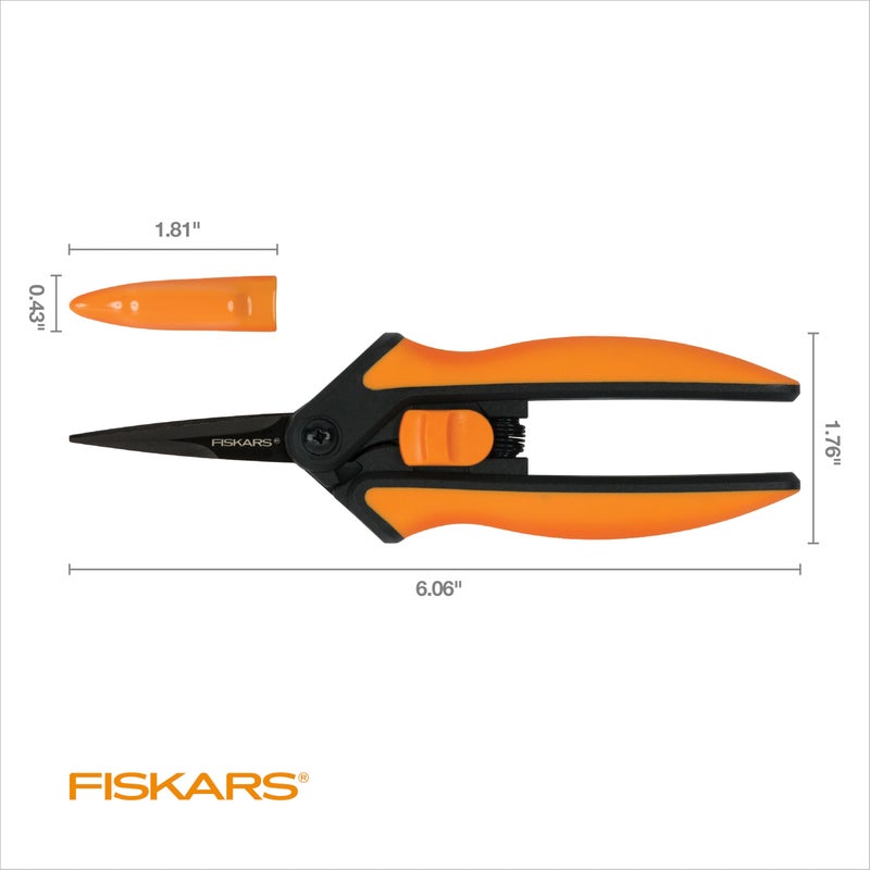 Fiskars 6" Pruning Scissors (2-Pack) for Flowers, Buds, Weeds and Small Plants, Garden Snips with Resin Resistant Nonstick Stainless Steel Blades, Gardening Trimmers with Comfortable Handle - Image 3