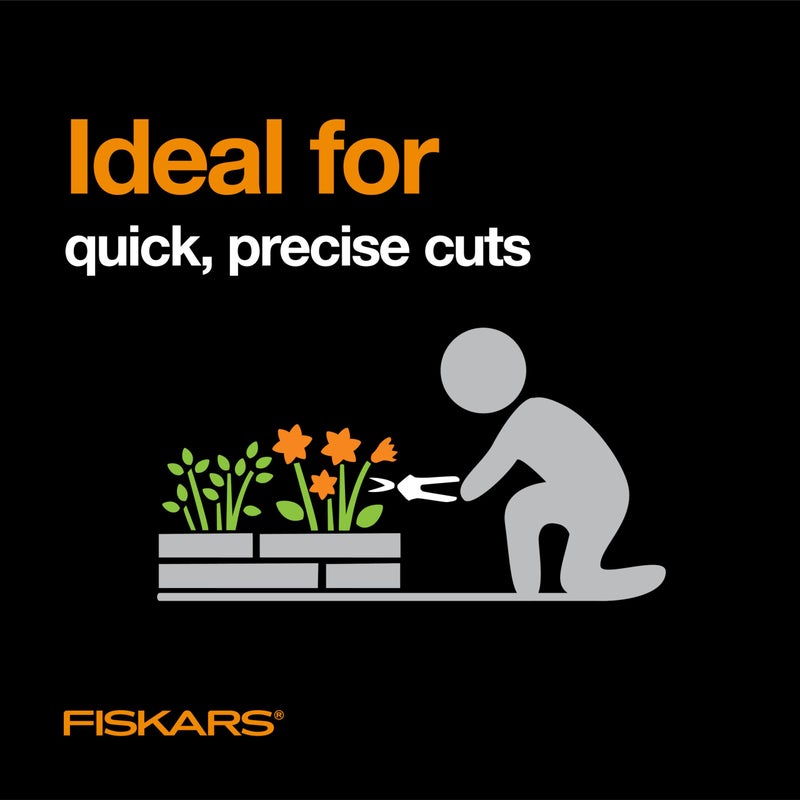 Fiskars 6" Pruning Scissors (2-Pack) for Flowers, Buds, Weeds and Small Plants, Garden Snips with Resin Resistant Nonstick Stainless Steel Blades, Gardening Trimmers with Comfortable Handle - Image 2