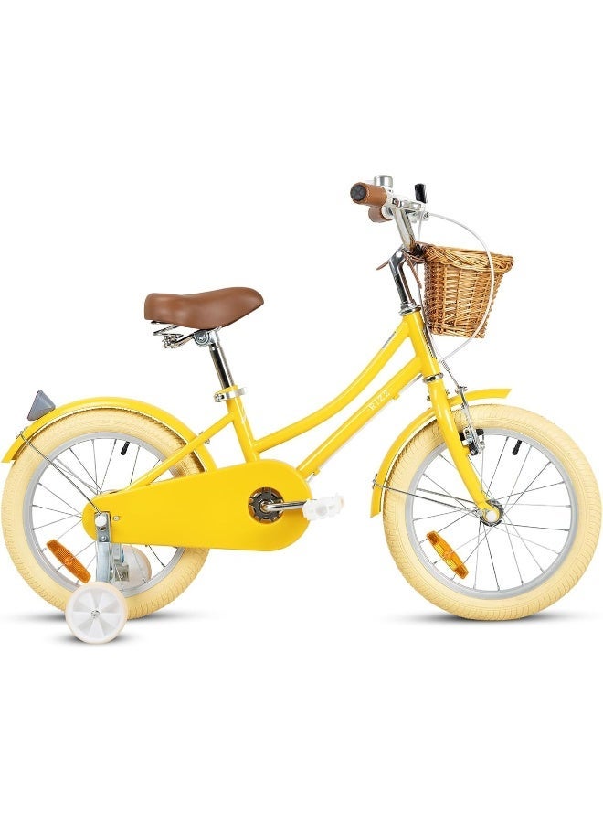 RIZZ Platinum Junior 18-Inch Kids Bike | 18-Inch Wheel Size | Adjustabe Seat | Training Wheels | Yellow Gloss - Image 2
