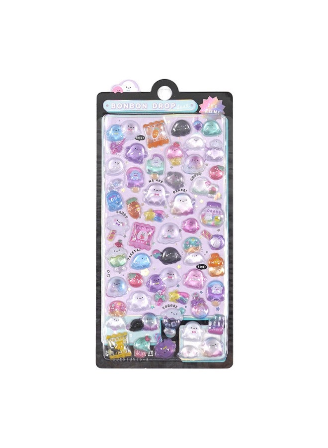 Flash Hot Shimmer Stickers 3d Relief Stickers Solid Children's Cartoon Animal Crystal Phone Case Decorations - Image 1