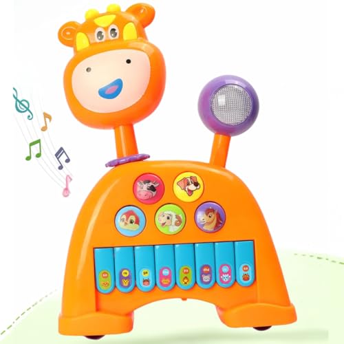 Storio Musical Light & Sound Cow Piano with 5 Modes of Animal Sound (Colour May Vary)| Soothing Melodies| Interactive Modes| Spinning Wheel | Ideal Gifting Option - Image 3