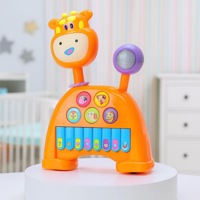 Storio Musical Light & Sound Cow Piano with 5 Modes of Animal Sound (Colour May Vary)| Soothing Melodies| Interactive Modes| Spinning Wheel | Ideal Gifting Option - Image 5