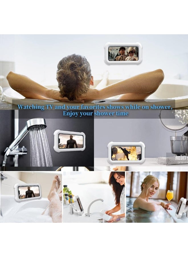 Upgraded 360 ° rotating waterproof shower phone holder with touch screen, bathroom accessory protective companion holder, bathroom bathtub wall mounted storage rack, suitable for 4-7-inch phones - Image 3